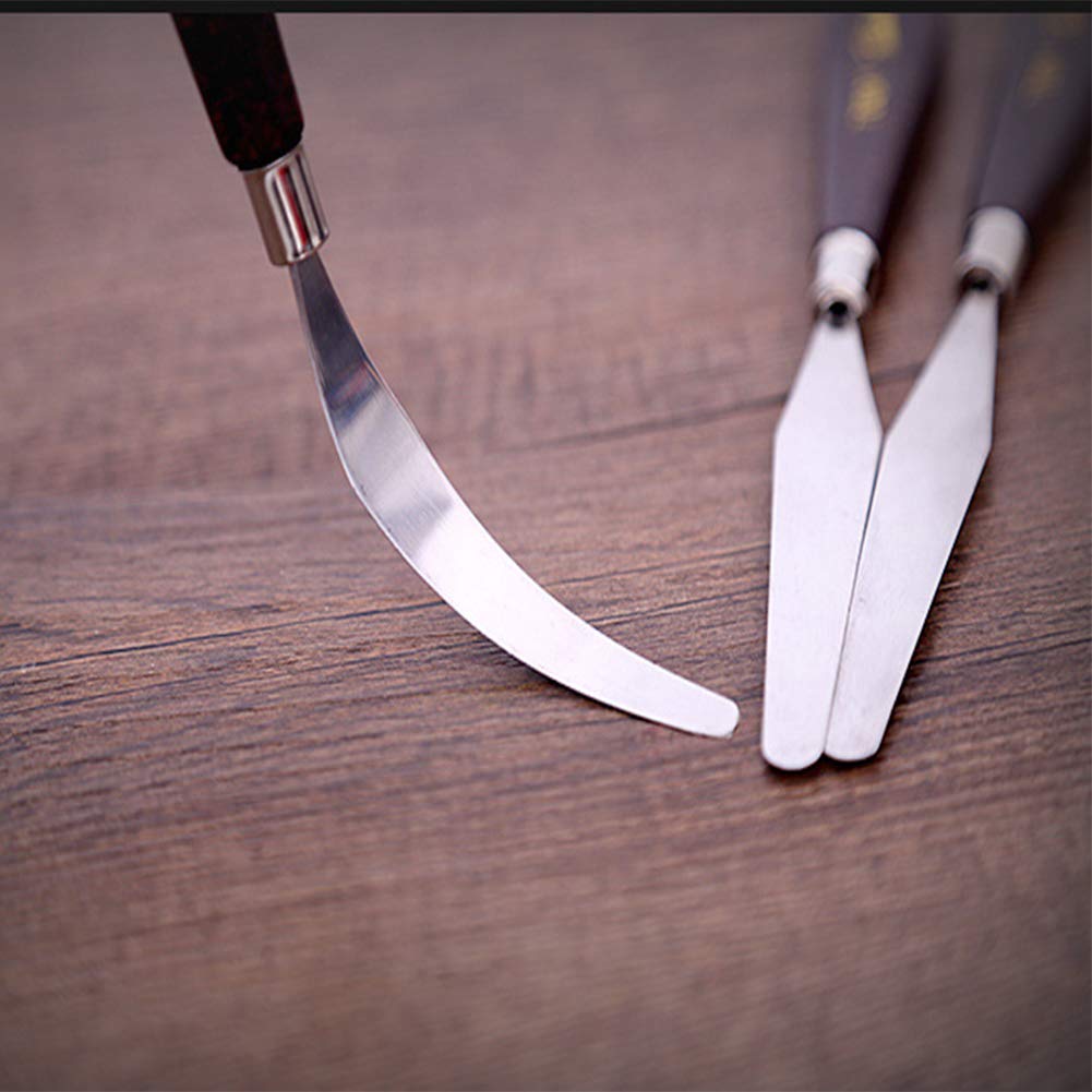 Scalpelli, Set di coltelli da Pittura in 3 Pezzi – Set di coltelli da Pittura for tavolozza in Acciaio Inossidabile Elasticizzato e Legno for mescolare Vernici Pittura a Olio acrilica