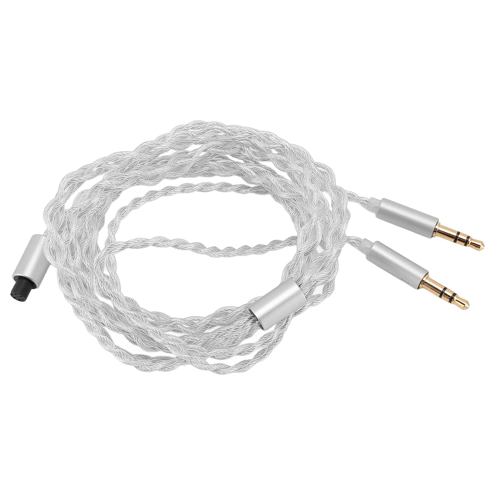 Cable Divisor en Y para Auriculares de 49,21 Pulgadas, Cable Adaptador Hembra Dual de 3,5 Mm a 2,5 Mm Y 4,4 con Enchufes Reemplazables, para Auriculares HE400 Ananda Sundara (Plata)