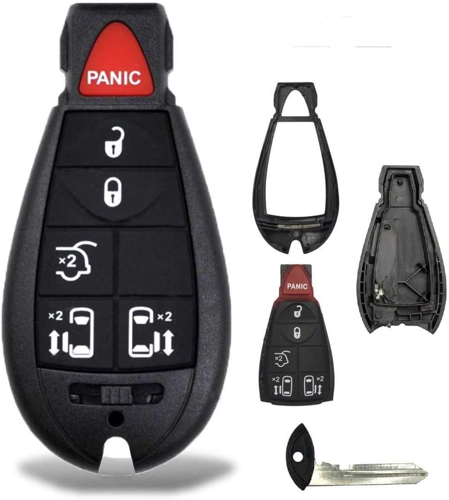 Dodge Caravan 1 New Red Keyless Entry 4 Buttons Remote Start Car Key Fob M3N5WY783X, IYZ-C01C For Grand Cherokee Chrysler 300 Dodge Key Fob