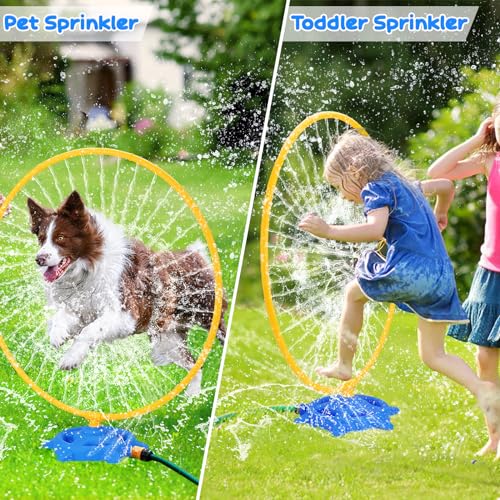 image for Basytodio Toddler Water Sprinkler with Roating Spray Nozzles Attaches 