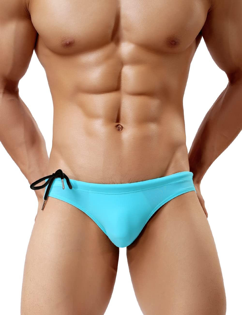 Arjen Kroos Men's Swim Briefs Bikini Swimwear Sexy Solid Color Swimsuit with 3D Pouch and Drawstrings - Image 6