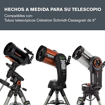 Celestron 94243 EclipSmart Solar Eclipse Filtro para telescopio – Cumple norma ISO 12312-2, acople seguro con película protección solar, funciona con telescopios Schmidt-Cassegrain de 6”, negro