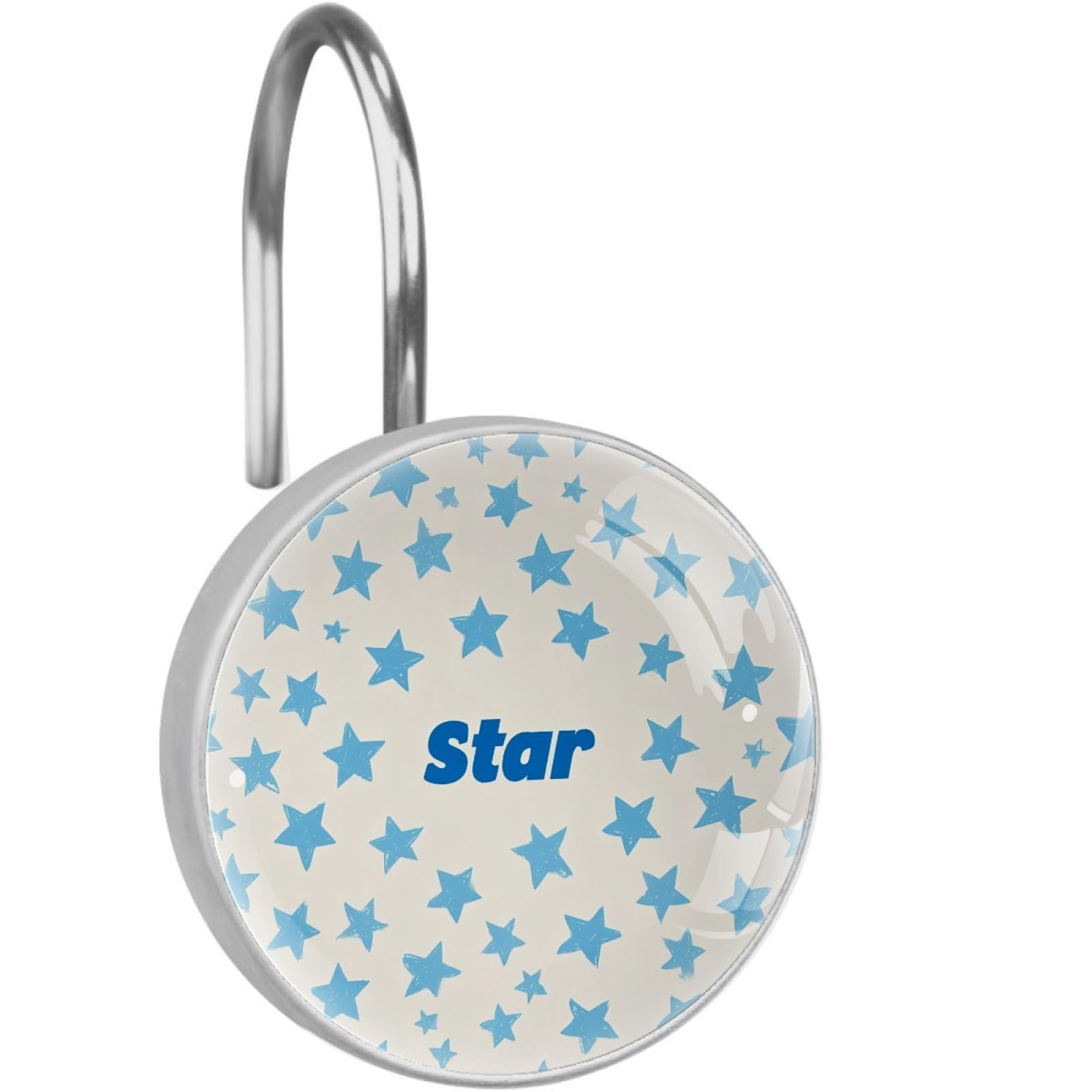 VAPOKF Shower Curtain Hooks, 12PCS Blue Star Shower Curtain Hook for Bathroom Decors Home Bedroom