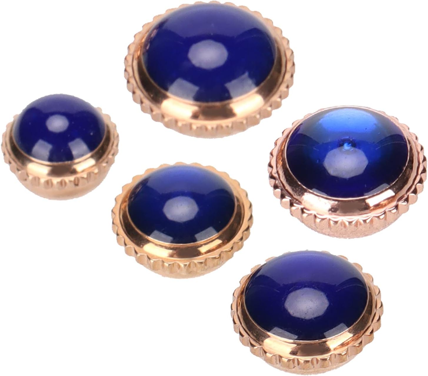 bizofft Watch Crown Repair Parts, Different Size Rose Gold Watch Crown Parts 5pcs for Watch Shop for Home Use