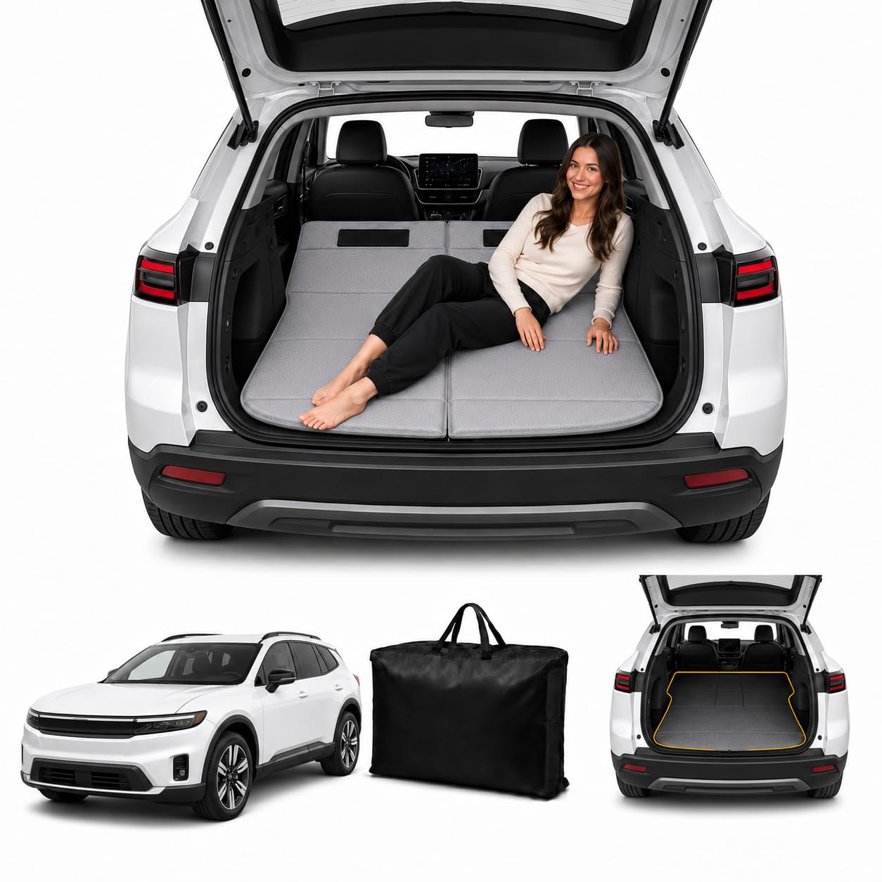 Car Mattress for Prologue 2024–2026, Upgraded Non-Inflatable Thickened Foam SUV Car Camping Mattress, Foldable Trunk Sleeping Pad Car Bed Mattress for Road Trips Camping Travel