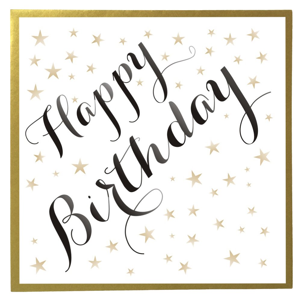 Claire Giles Quill Golden Stars Birthday Greeting Card