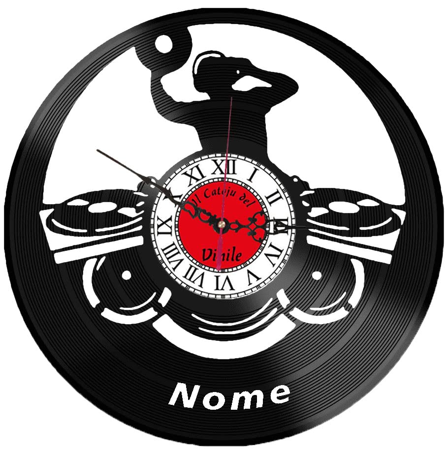 Orologio da Parete in Vinile Personalizzato DJ – Decorazione Musicale Vintage per Studio, Cameretta o Sala Hobby – Idea Regalo per DJ e Amanti della Musica
