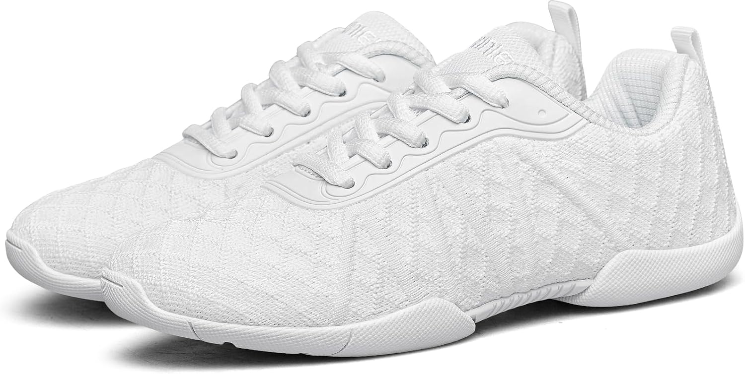 BAXINIER Girls Cheer Shoes White Dance Sneakers