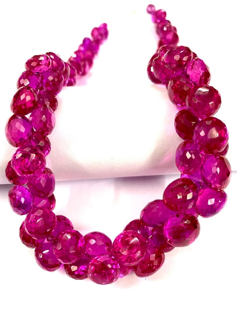 Spinelle rose naturel en perles à facettes 8x10mm pour création de colliers et bracelets uniques