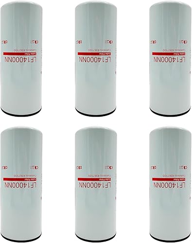 6 filtros de combustible LF14000NN 4367100 - Filtro de aceite compatible con ISX ISM QSX QSM QST X15 M11 motores diésel de repuesto # LF9080 P559000 disponible en Yaxa Peru