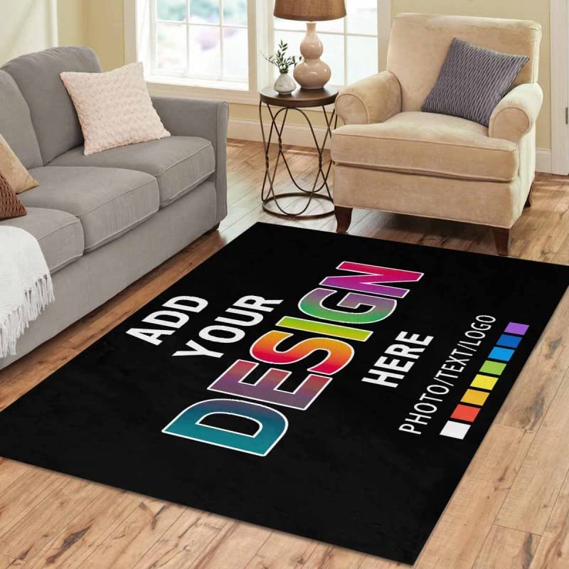 Made in USA-Floor Rugs Mat Custom Add Your Own Logo/Text/Photo Here Modern Carpet for Home Garden Office Decoration Area Rug(31x20inch, 84x60inch)
