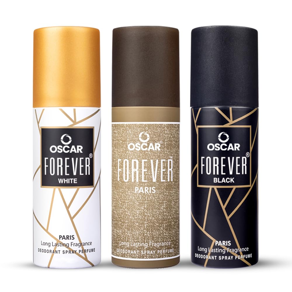 Oscar Forever Paris, Forever Black and Forever White Nano Travel Size Pack Deo Perfume Body Spray - For Men (40ml X 3)-image-23