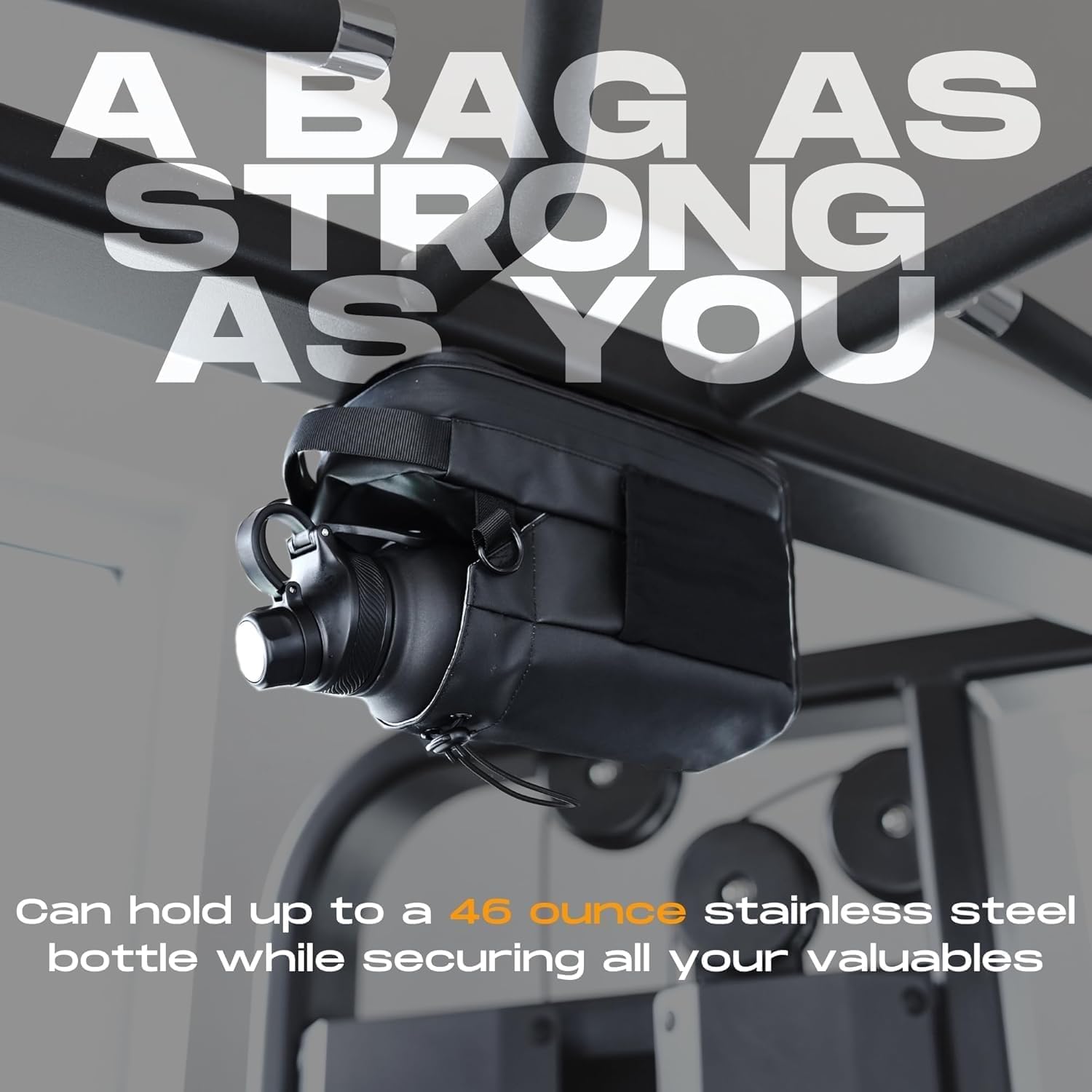 Bolsa magnética de gimnasio con soporte para botella de agua - Bolsa de hombro para entrenamientos y viajes