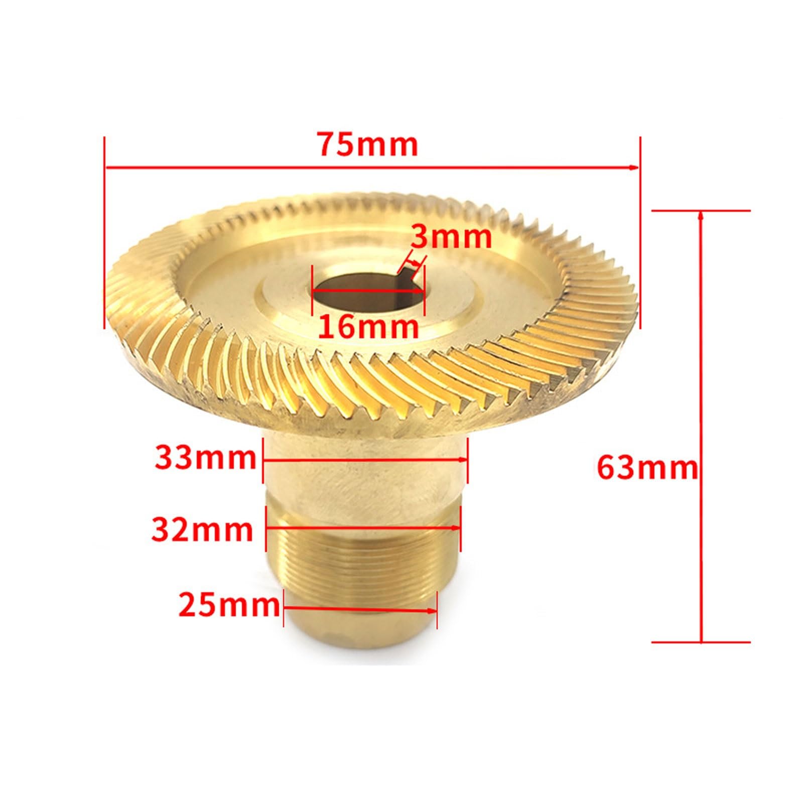 Przekładnia z brązu frezującego, odporna na korozję brązowa przekładnia czołowa do frezarki zasilającej, otwór 16 mm 3 mm wpustu