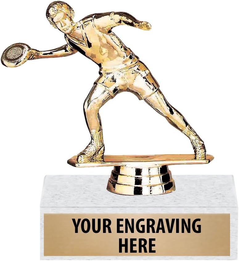6" Gold Frisbee Trophies - Male Frisbee Award Trophy Prime