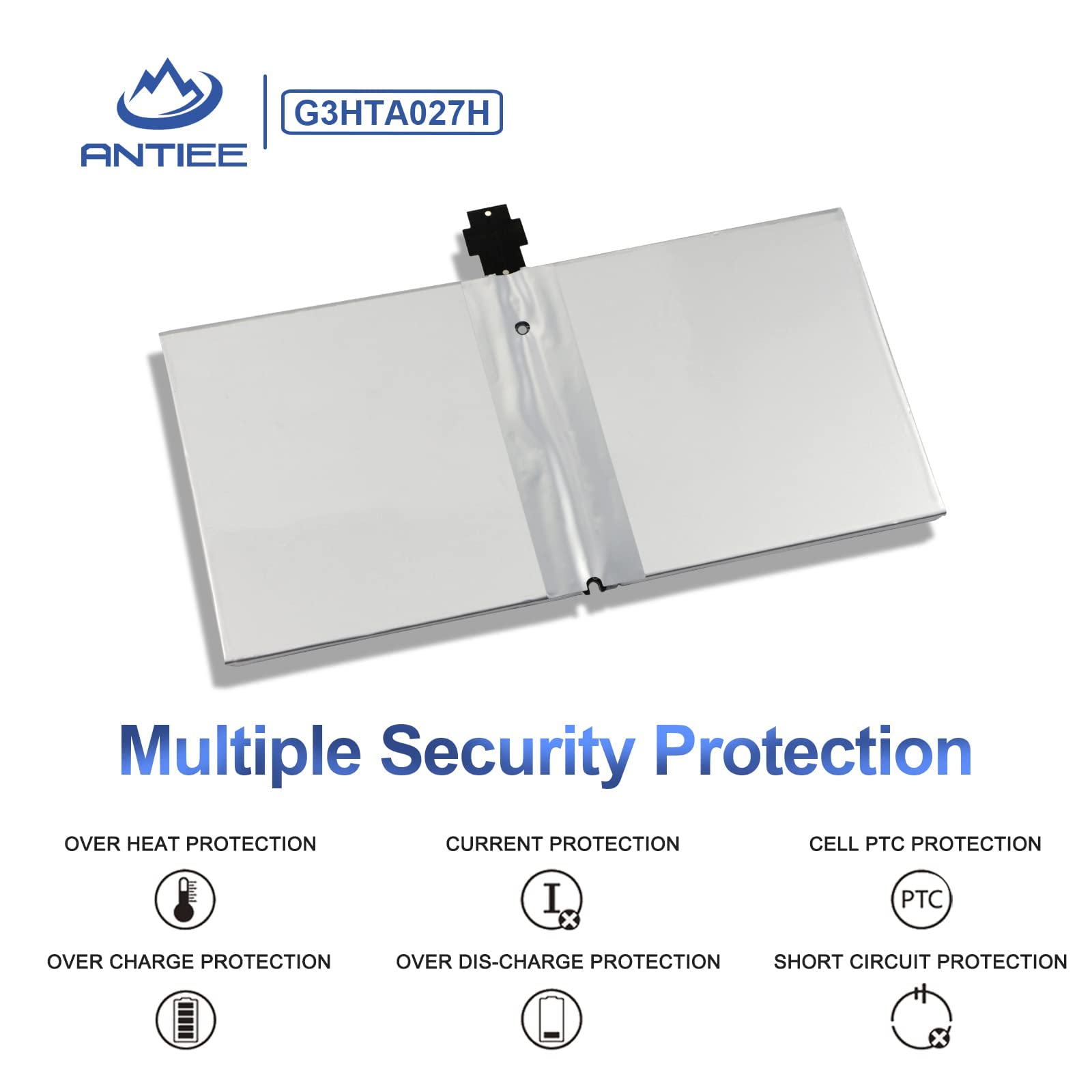 ANTIEE G3HTA027H DYNR01 38.2Wh Batteria per Microsoft Surface Pro 4 1724 Series Tablet Computer G3HTA027H 5087mAh 7.5V