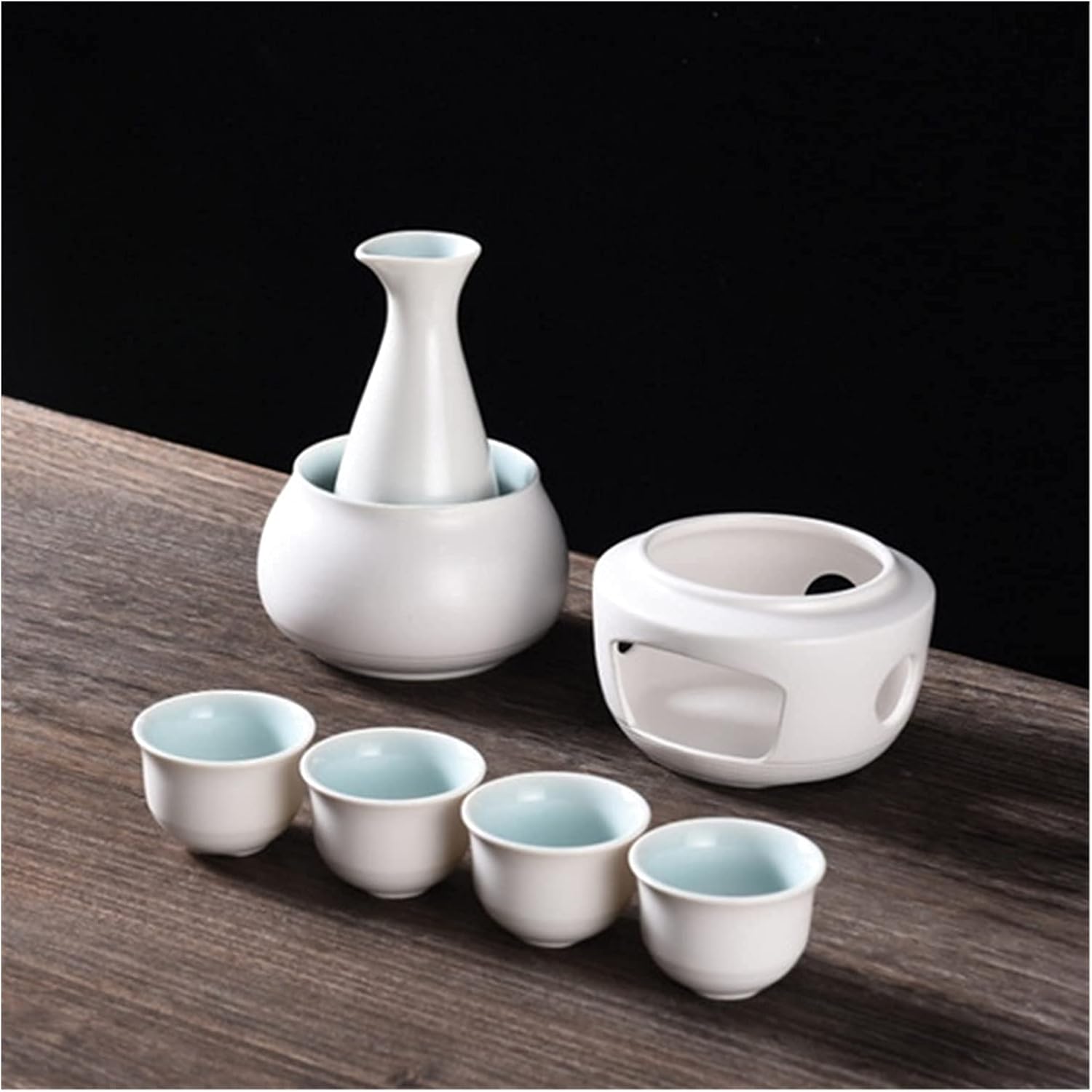 Japanese-Style Household Ceramic Wine Set Retro Ceramic Sake Brewing Jug Household Spirits Rice Wine Vodka Holiday Party Decoration Ornaments/Yellow