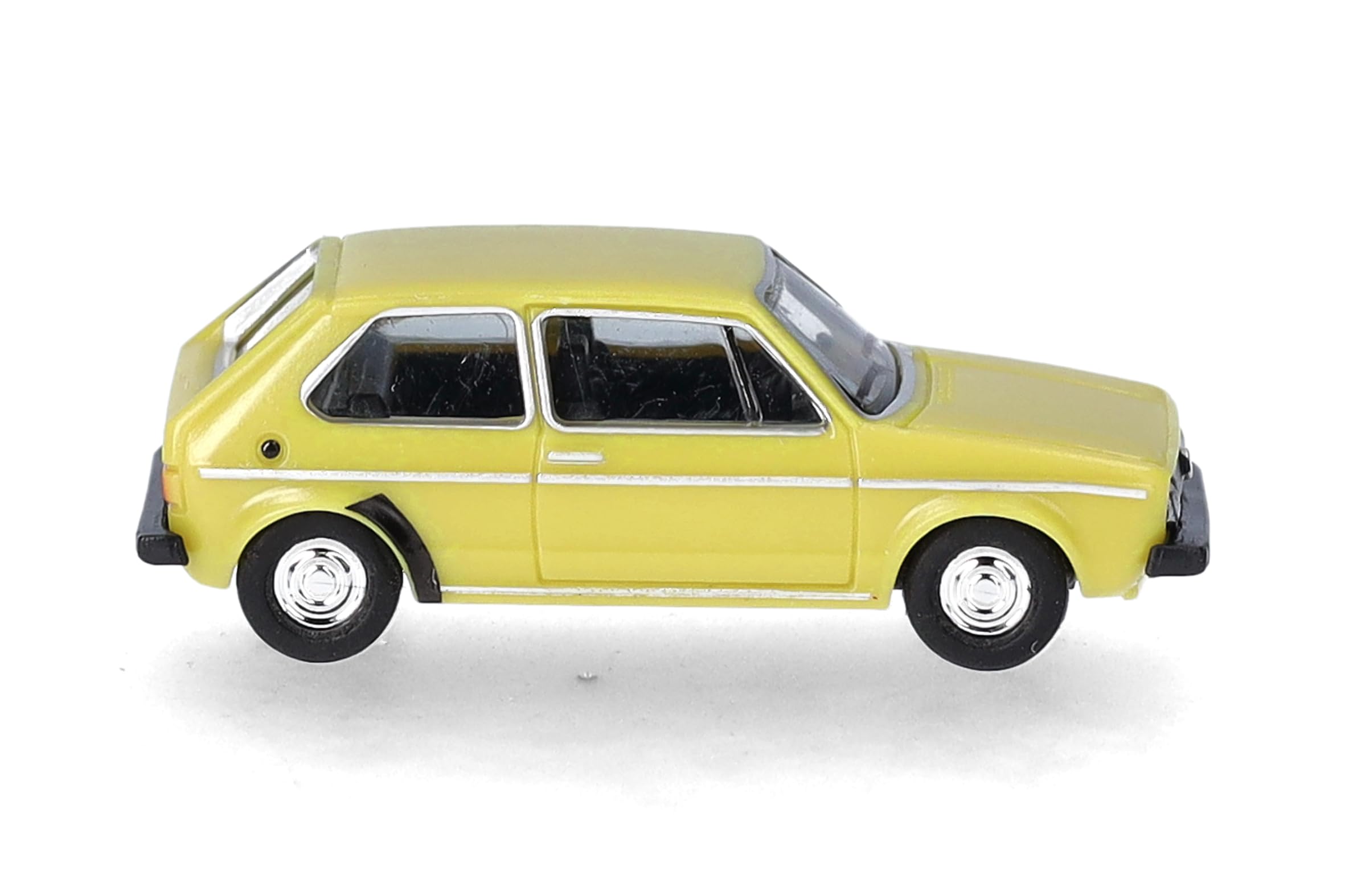 Herpa Model Car VW Golf I, brilliant yellow (TT scale), miniature scale 1:120, collectible, Made in Germany, plastic model - Image 3
