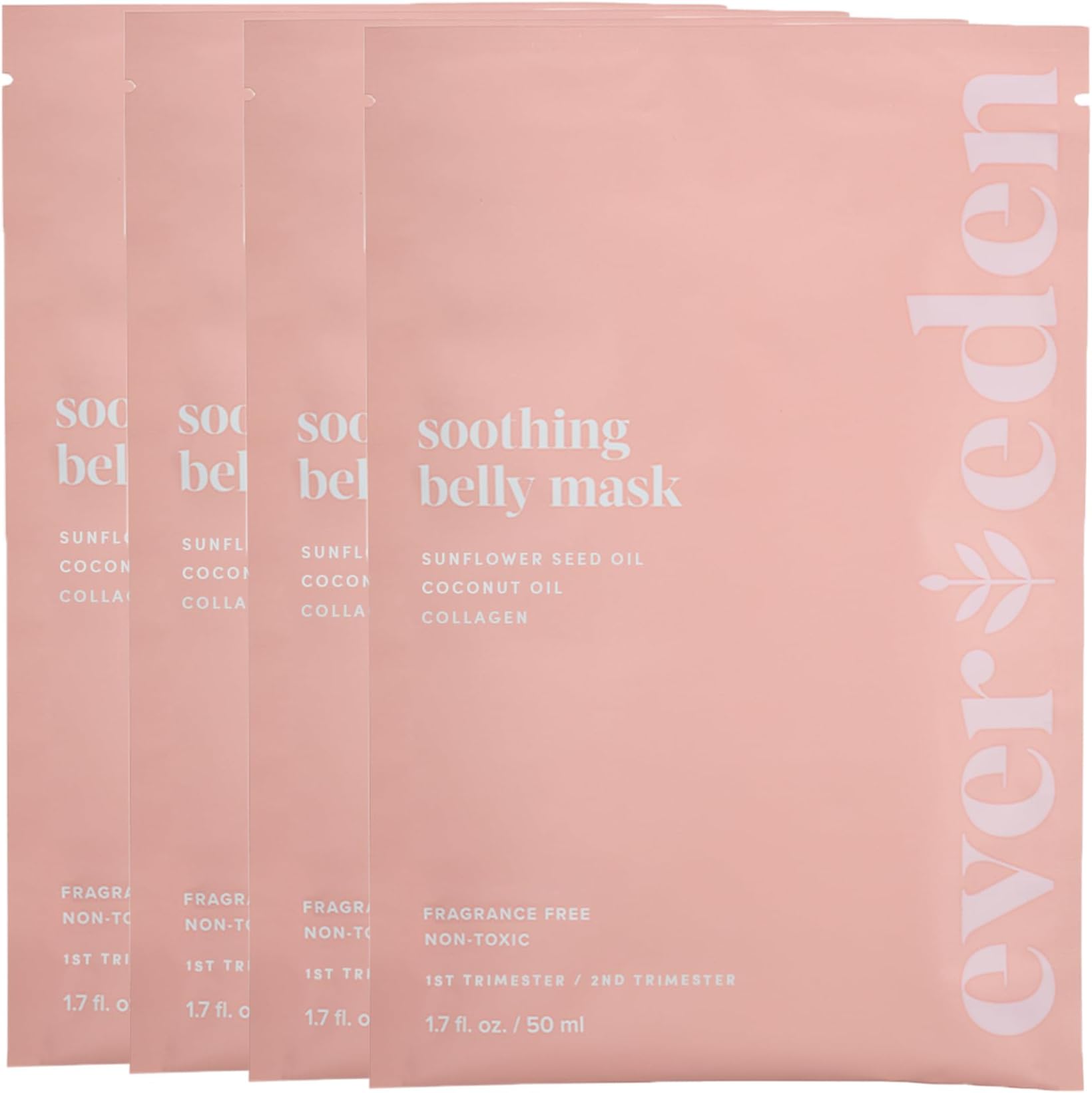Evereden Soothing Belly Mask - 4 Belly Masks for Pregnant Women 1st & 2nd Trimester - Hydrating, Nourishing, & Soothing Pregnancy Skin Care Belly Masks - Clean & Vegan Pregnancy & Maternity Products