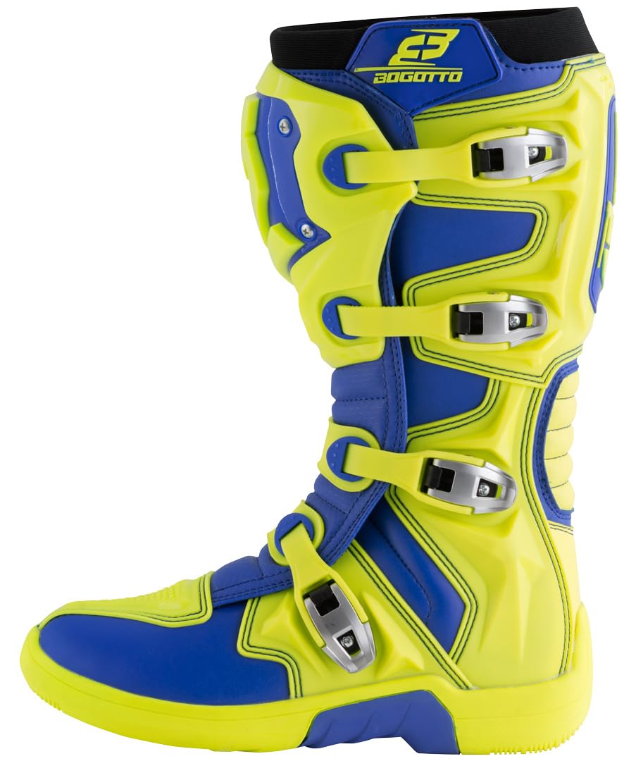 Bogotto MX-6 Motocross Stiefel, blau/gelb, 43 | Motorradschuhe