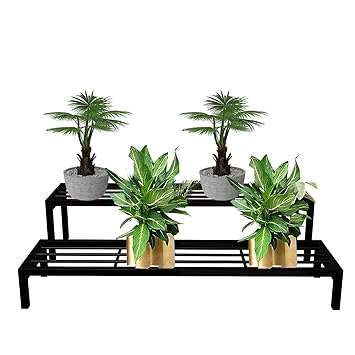 IRON LANDS BLOCK 2 Step Indoor Outdoor Plant Pot Stand Premium Strong Flower Gamla Shelf Rack for Garden Balcony Home Living Room Decor - image, photos