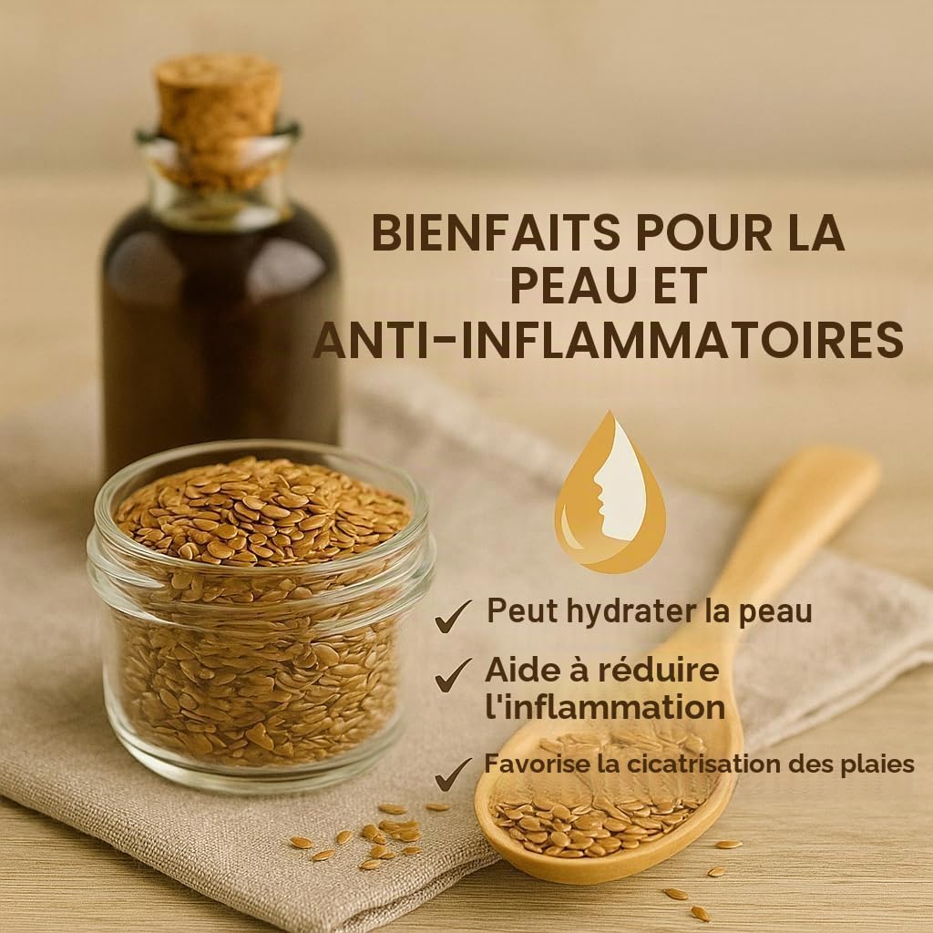 GiDeli Graines de Lin Doré 10kg - Haute Teneur en Oméga 3 et Fibres - Sans Additifs - Idéales pour la Boulangerie - Veganes - Complètes et Naturelles - Parfaites pour Muesli, Pain et Lait