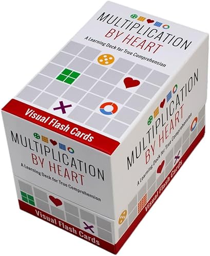 Multiplicación por tarjetas flash visuales del corazón para el dominio de los hechos de multiplicación en cinco minutos al día