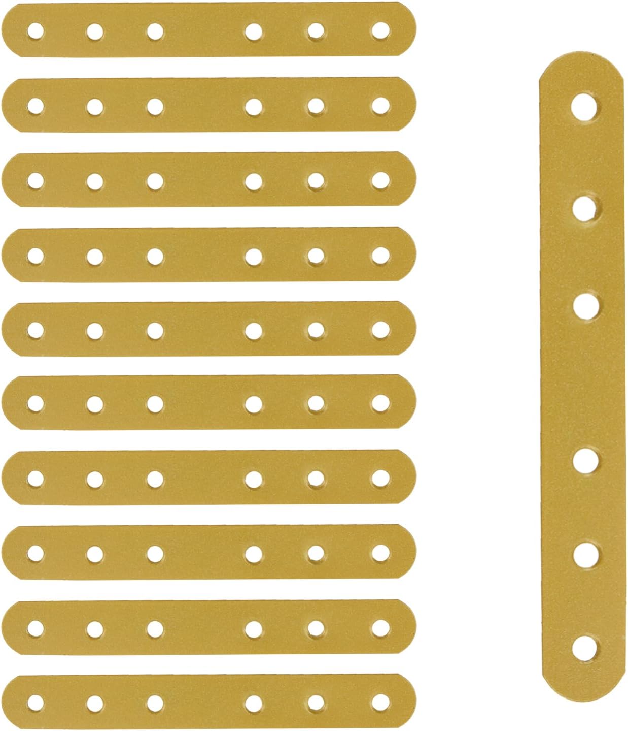 T Tulead White Straight Brackets Iron Flat Bracket Mending Plate Furniture Brace 2.16"x0.7" Repair Fixing Joint Pack of 20 with Mounting Screws