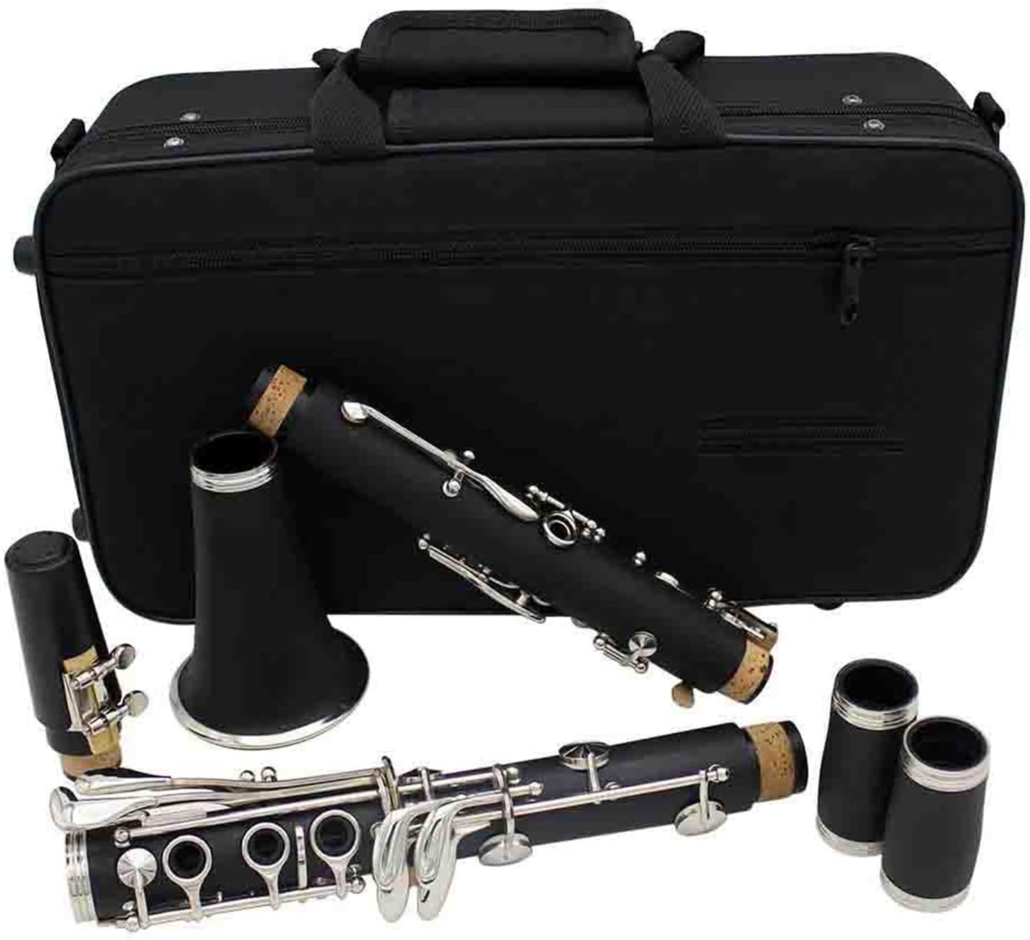 Colorful Bb Clarinet 17 Keys Bakelite Professional Woodwind Instrument For Adults Clarinet Instrument(Black)