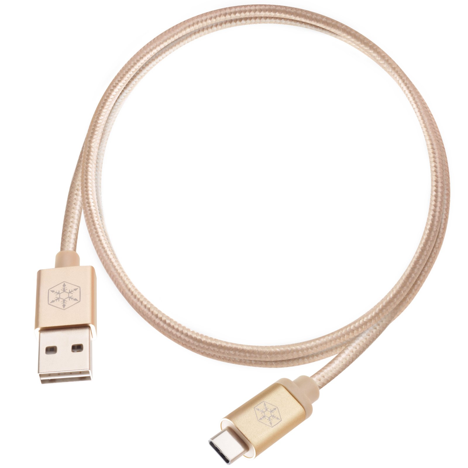 SilverStone Technology CPU04G-1000 - Cavo USB tipo C, reversibile, USB A e USB-C, 1000 mm, colore: Oro