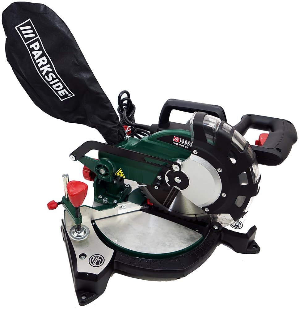 HEADNMORE® Bundle PKS 1500 Scie radiale à onglet Parkside® avec porte-clés HEADNMORE®