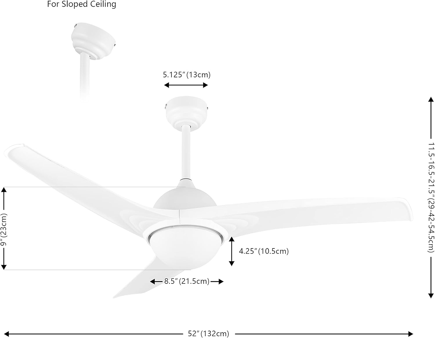 JONATHAN Y 52" White/White 1-Light Modern Propeller LED Ceiling Fan with Remote and App, 6-Speed Industrial Iron Ceiling Fan, 3-Color Temp for Living Room, Frosted Glass Shade (JYL9717F)