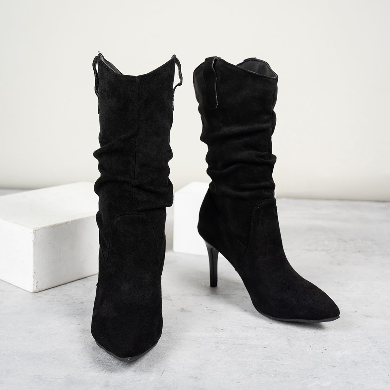 Botines Mujer Con Tacón Ante Botines Encaje Tacón Stiletto