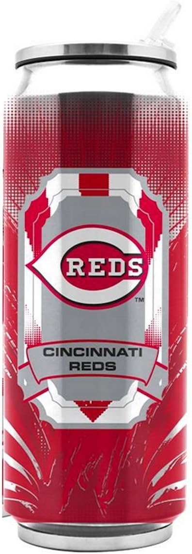 Duck House MLB Cincinnati Reds SS Thermocan Sports Fan Kitchen Products, Large/16.9 oz, Multicolor