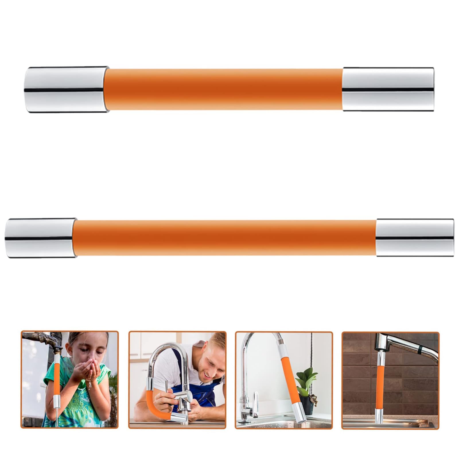 Prolunga Flessibile Per Rubinetto A 360° Con Attacco Universale G 1/2, In Silicone Alimentare, Lunghezze 20/30/50 Cm