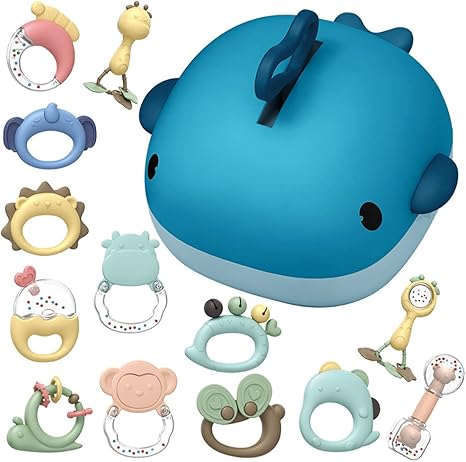 Amazon Fanaticalpurchasejp ラトル ガラガラ 歯固めセット ガラガラ 赤ちゃん ベビー ラトル 歯固め おもちゃ 詰め合せ ボックス 授乳期用 食品衛生法検査に合格 男の子 女の子 出産祝い 誕生日 クリスマス プレゼント 新生児のおもちゃ シリーズ がらがら ラトル