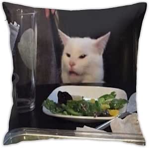Amazon.com: Woman Yelling at Cat Meme Pillow Case Throw Pillow Cover Funny Cushion Cover Square Pillowcase Decoration for Sofa Bed Chair Car 18 X 18 Inch : Home & Kitchen