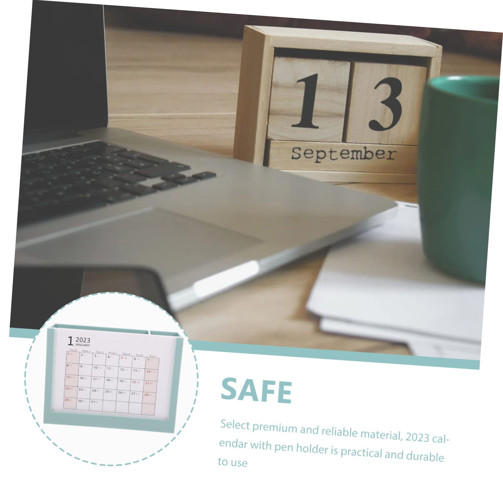 VILLCASE 3 Stück 2023 2023 Stifthalter-Tischkalender Mini-Tischkalender Schreibtisch-Container Tageskalender storage boxes aufbwahrungs-box vielseitiger Bürokalender Desktop-Container p.s
