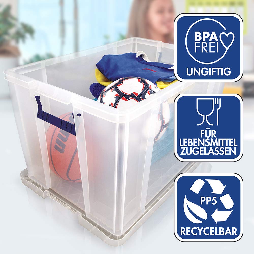 BANKERS BOX ProStore Große Aufbewahrungsbox mit Deckel 85 Liter aus Plastik (Innenmaße 37,5 x 57,5 x 38cm), 1 Stück