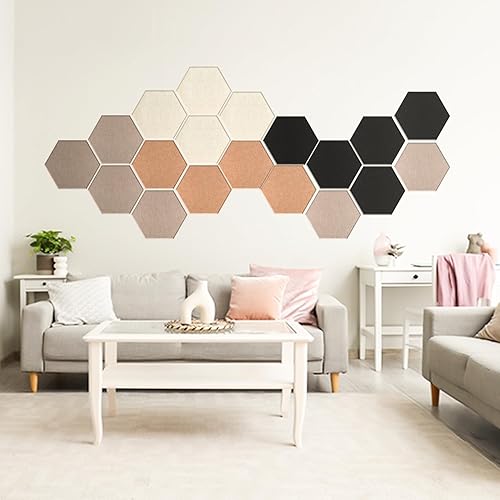 Miniatura 7 de Mollywell Paneles acústicos hexagonales, de alta densidad, insonorización, azulejos decorativos de fieltro de reducción de ruido para estudio,