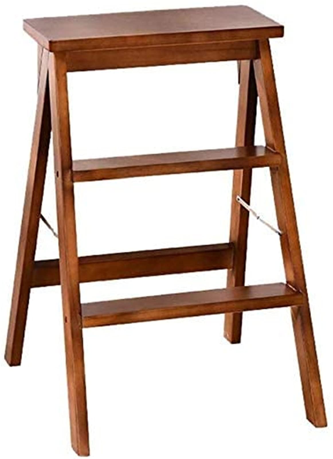 Taburete con peldaños plegable y portátil de madera maciza multifunción