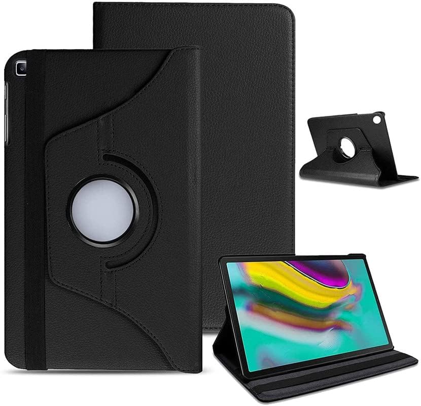 M Cart Compatible Flip Case Cover for Samsung Galaxy Tab S5e 10.5 inch 2019 SM-T720 T725, Ultra Lightweight Slim Shell with 360 Degree Rotating Swivel Stand (Black)