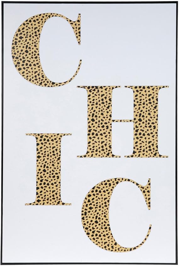 Hobby Lobby Chic Animal Print Wall Art, Black and Tan Cheetah Letters, 36.6 x 24.6 inches, Modern Home Decor