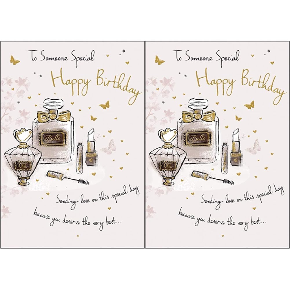 Piccadilly Greetings Group Ltd GORGEOUS GLITTER COATED TO SOMEONE SPECIAL BIRTHDAY GREETING CARD, White, 7 x 5 (Pack of 2)