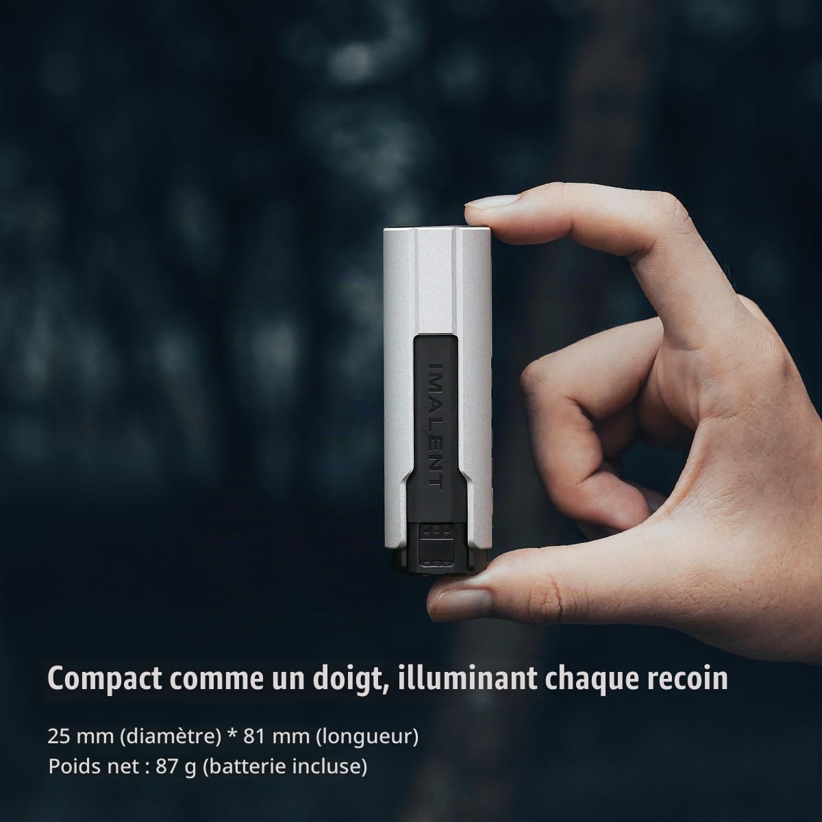 IMALENT LD35 Mini Lampe Torche LED 1200 Lumens, Petite Lampe de Poche EDC avec Portée 328m, OLED, Rechargeable Type-C, Compacte, Micro-ARC, pour Randonnée, Réparations, Promenade de Chien