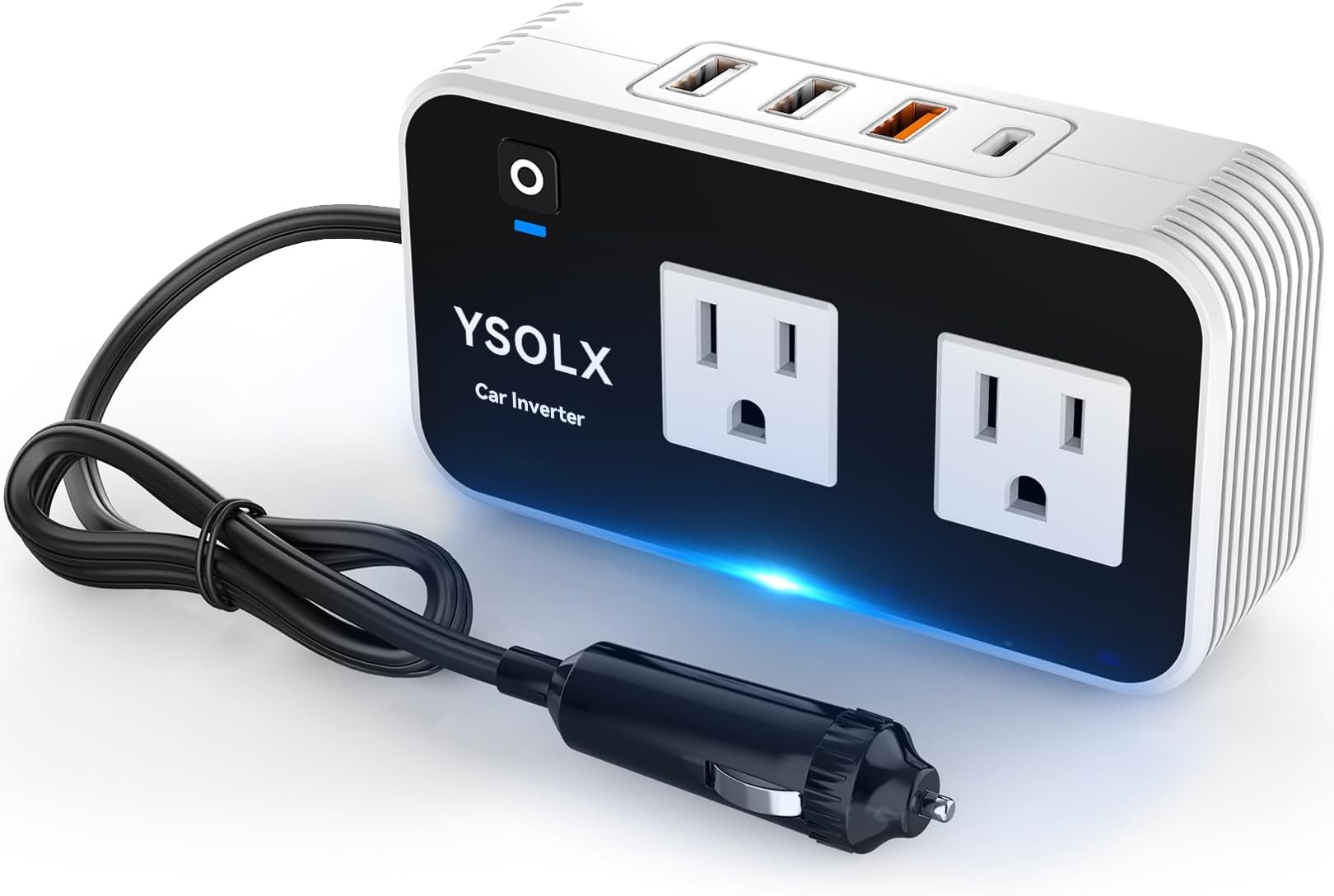 Inverter 12V 100V, YSOLX 200W Cigar Socket Outlet USB Fast Charging (18W)/20W USB-C/4.8A Dual, Car Outlet, Car Inverter, Cigar Socket Outlet Converter