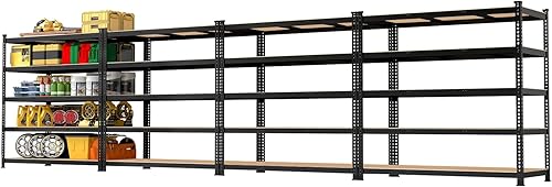 Miniatura 14 de Estantes de Almacenamiento de Metal de 5 Niveles: Estantería de Garaje de Servicio Pesado con Estantes Ajustables para Almacenamiento - Estante