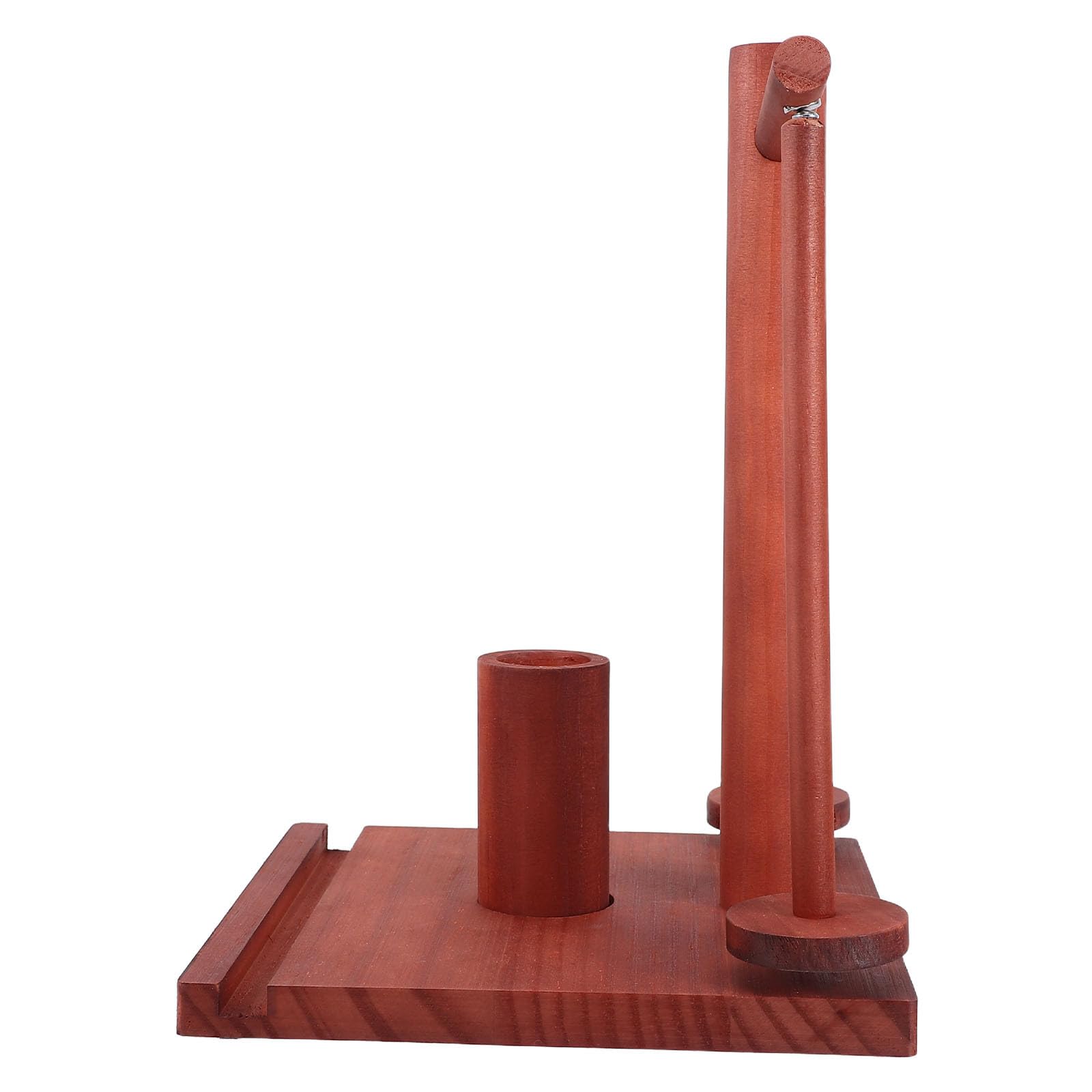 Multifunktionaler Rotierender Garnhalter aus Holz mit Spindeln Knotenschutz und Aufbewahrung Idealer DIY spulenständer für Strick Häkelzubehör Eleganter Holzständer für