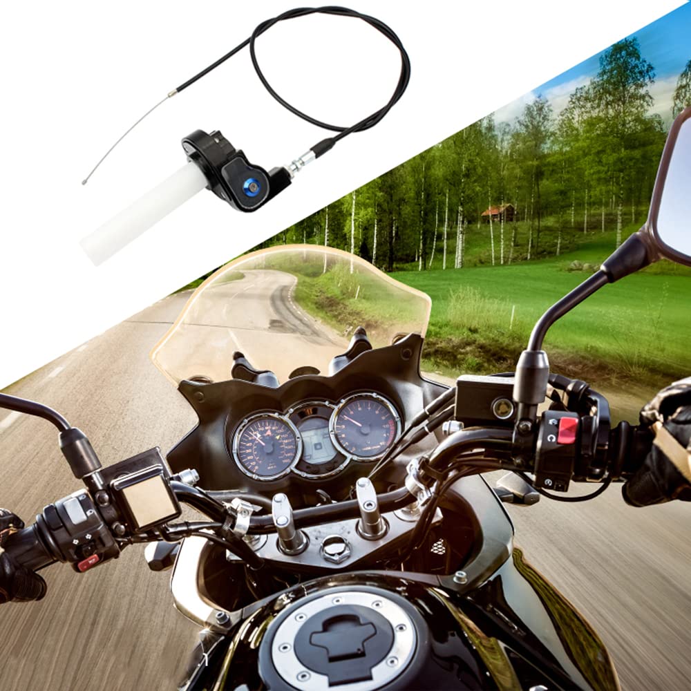 Manopola Dell'acceleratore Nero con Cavo, Manubrio dell'Acceleratore a Torsione in Alluminio da 7/8 Pollici Kit per ATV, Quad, Dirt Bike
