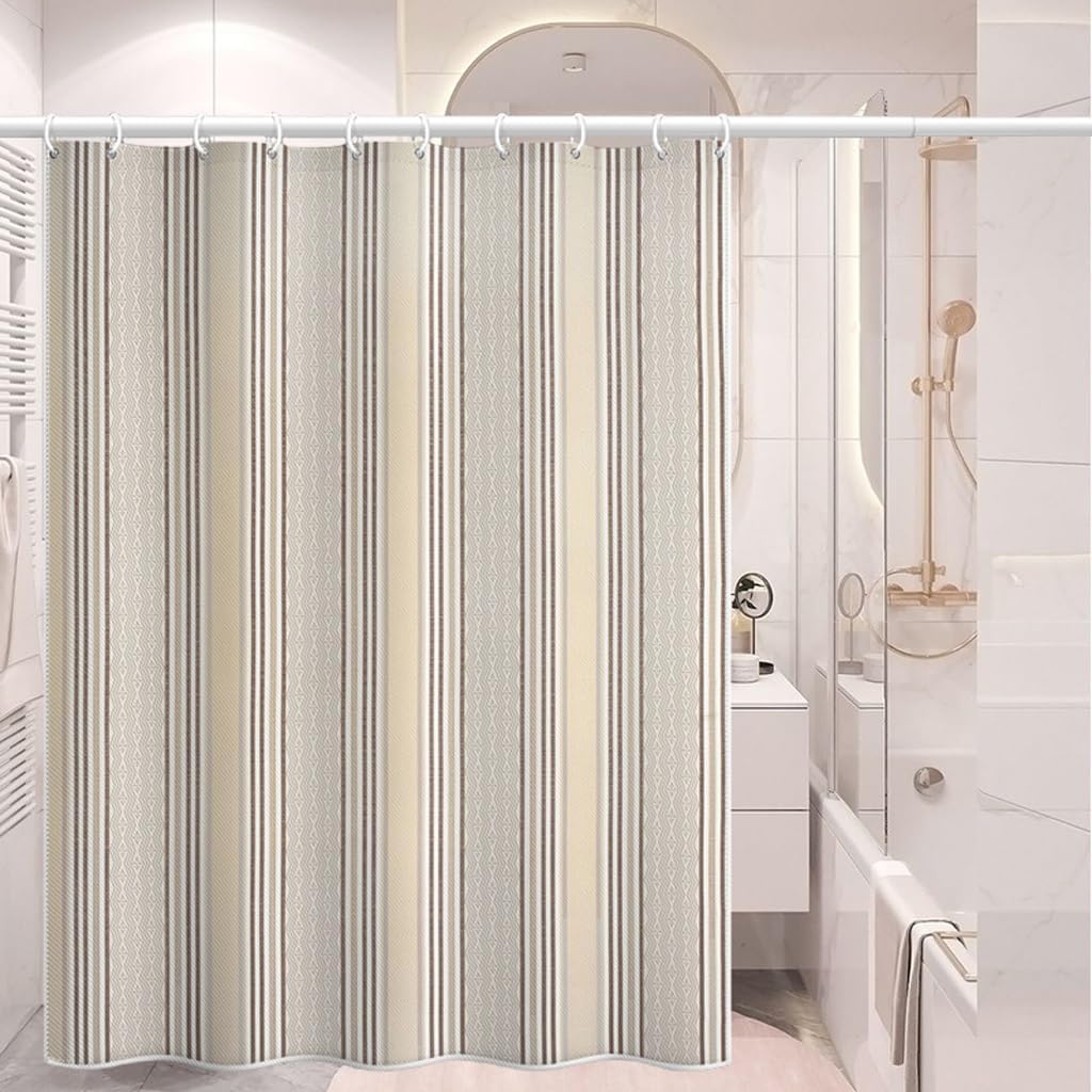 Shower Liner Shower Curtain Bath Shower Curtain Polyester Thick Shower Curtain Kitchen Toilet Partition Curtain Bathroom Waterproof Shower Curtain Suitable for Bathroom (Size : W180xH180cm) ( )